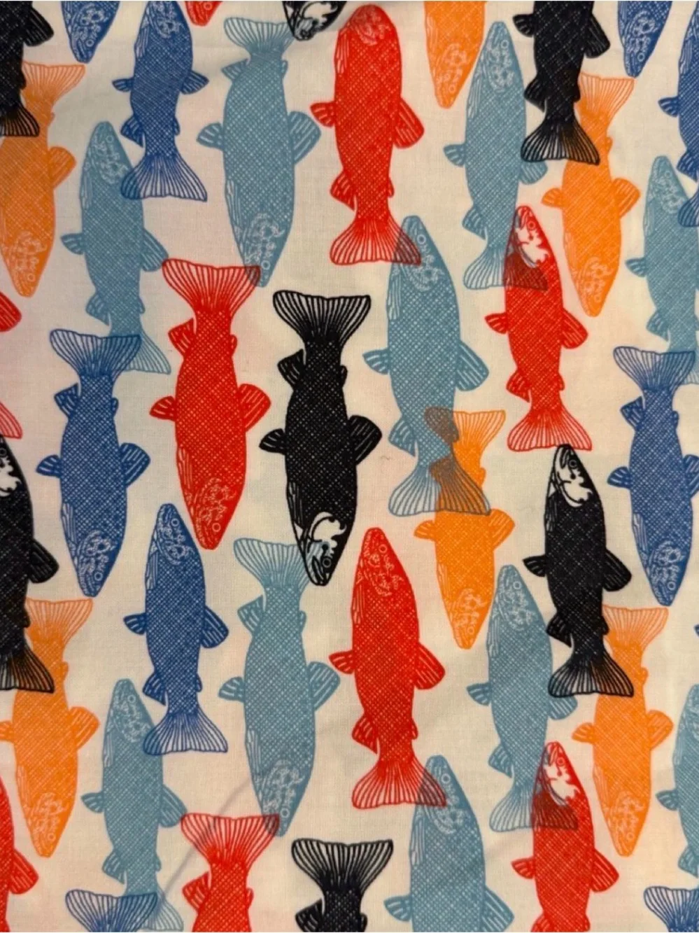 J. Crew Men's Cotton Fish-Print Button-Down Shirt in Blue, Red, Orange, Navy